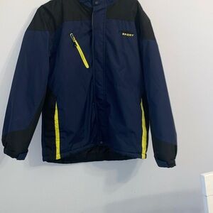 Hawke & Co Men's Blue and Black Zip-Up Sweater